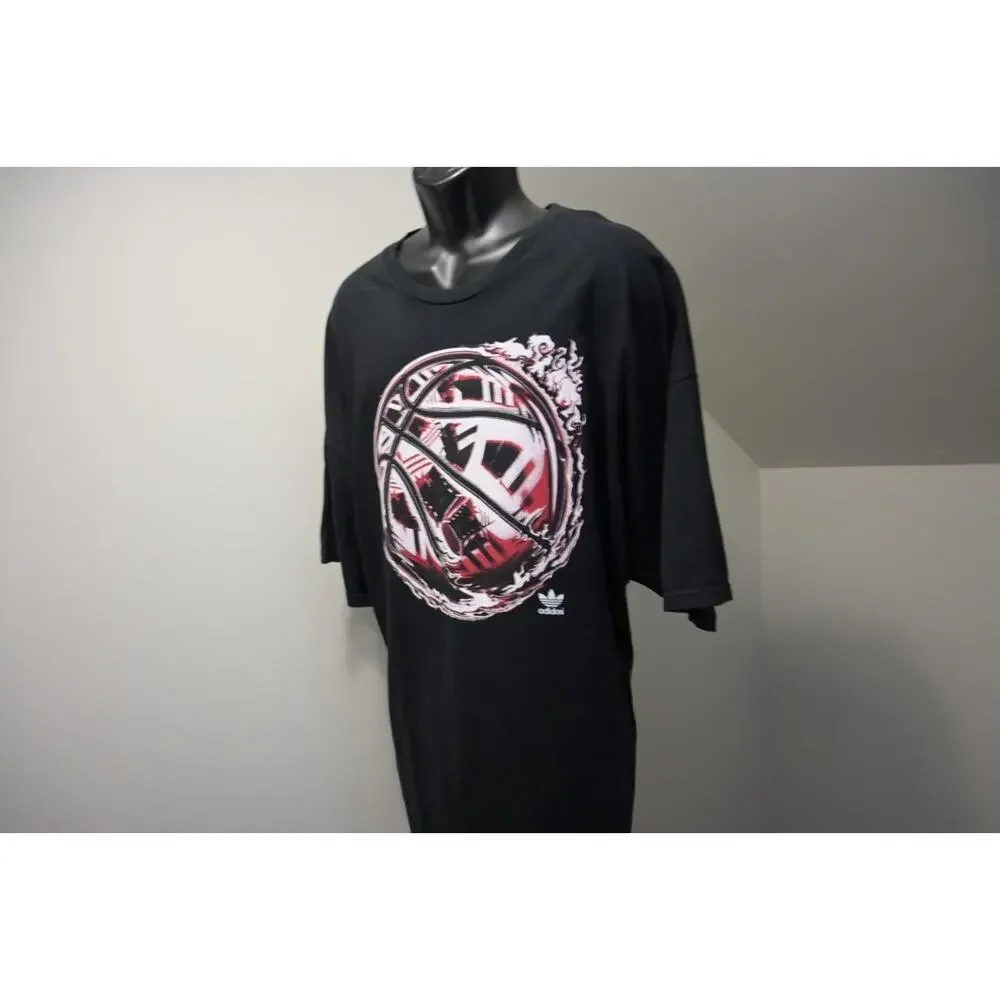 Adidas Tee Shirt Black Basketball Black Short Sleeve‎ Mens Size 3XL